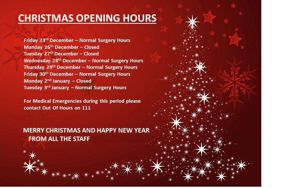 Christmas Opening Hours